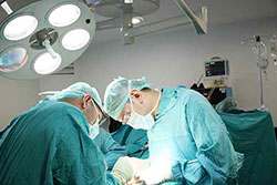Doctors conducting a surgery